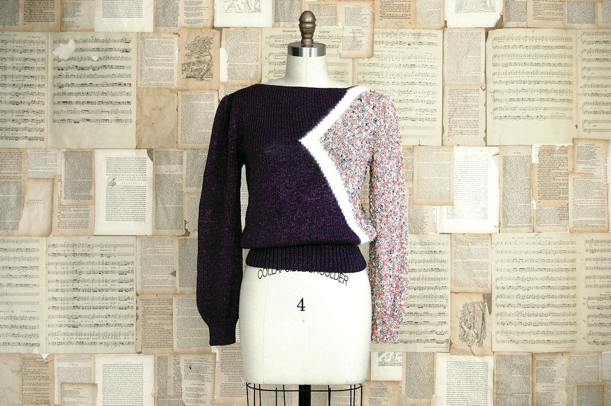 vintage 80s angora & boucle sweater m