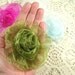 Organza Rose in Willow - Handmade Ribbon Flower - Brooch, Pin, Hair Clip, Shoe Clips, Headband