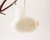Needle Felted Rabbit Ornament, easter spring ecofriendly wool decor