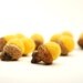 Felted Acorns, yellow autumn fall thanksgiving nature woodland decor lemon ecofriendly