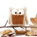 Needle Felted Owl fall autumn wool brown beige eco friendly decor
