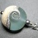 Ocean necklace, Ocean wave aqua pendant necklace, Lampwork necklace, Sterling silver, Handmade beach jewelry