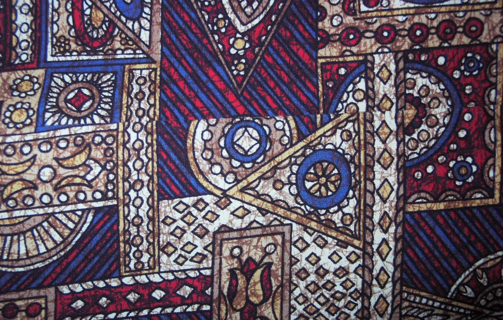 1960s Tiki Batik Cotton Sports Jacket