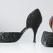 1950's Black Sparkle Stiletto High Heel Cocktail Pumps