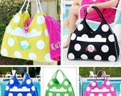 The Dot Beach Bag - PERSONALIZED - Polka Dot Large Tote