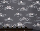 STENCIL for Walls - Water LILIES - Reusable Flower Stencil - Easy DIY Home Decor