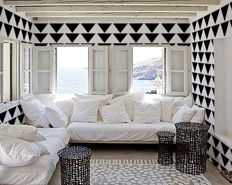 Stencil for Walls - Mod Triangle PATTERN - Allover Wall STENCIL - DIY Modern Home Decor