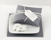 Flintstone Wedding Favor Boxes- Dark Gray Favor Boxes - Dark Grey Favor Containers - Gift Boxes