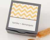 Square Chevron Personalized Labels - Personalized Stickers, Wedding Favor Labels - Gift Sticker - Gift Label
