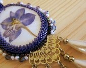 SALE Pressed Flower Pendant Necklace