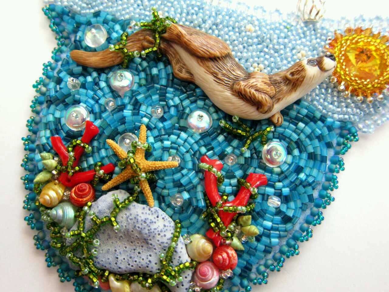 SALE Otter Days of Summer Beaded Wall Decoration