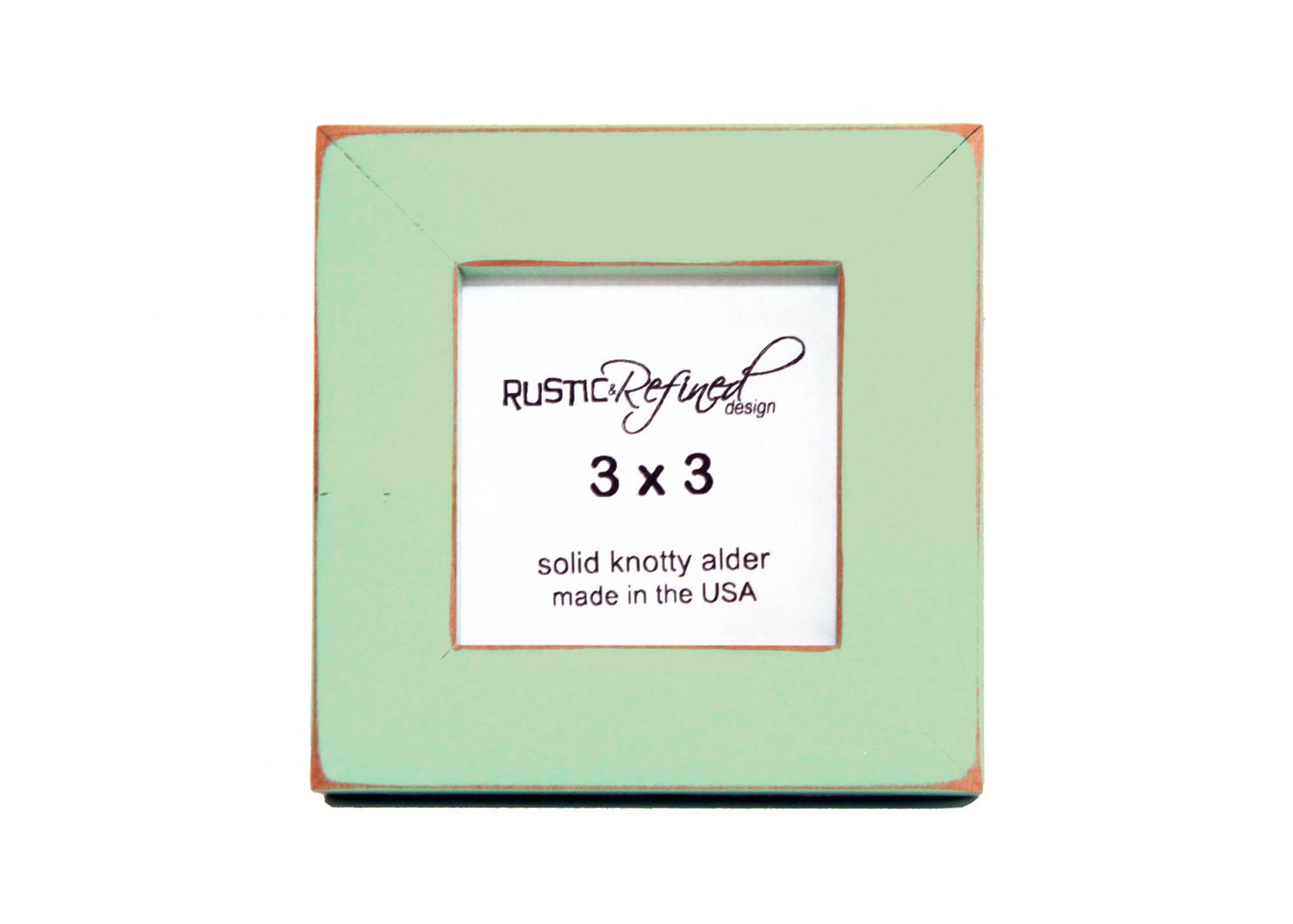 3x3 picture frame with one inch border - Sea Foam