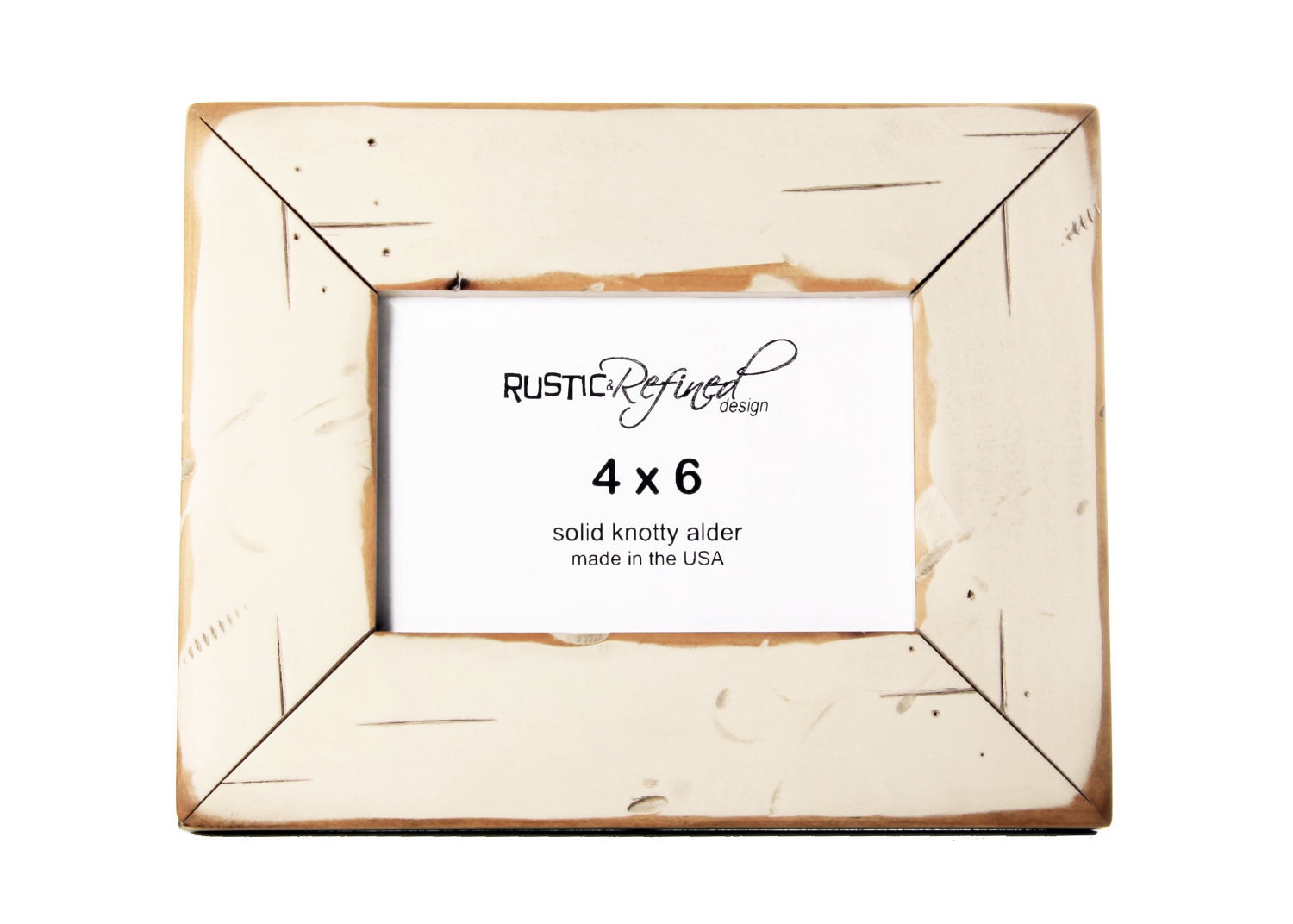 4x6 picture frame with 2" border width - White