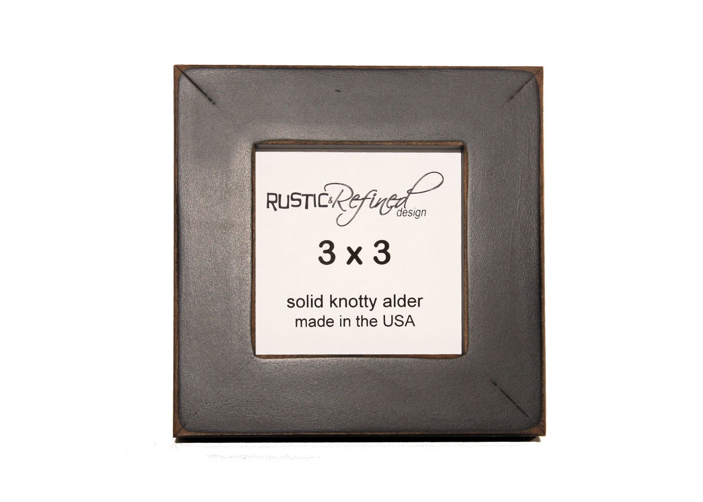 3x3 picture frame with one inch border - black