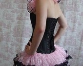 Paris Pink ENCHANTMENT  Burlesque Bustle Skirt PIN UP Showgirl By Gothic Burlesque