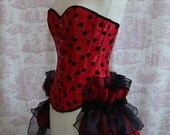 ISIS       STEAMPUNK  Red Taffeta Short Bustle Skirt BURLESQUE Luxe By Gothic Burlesque