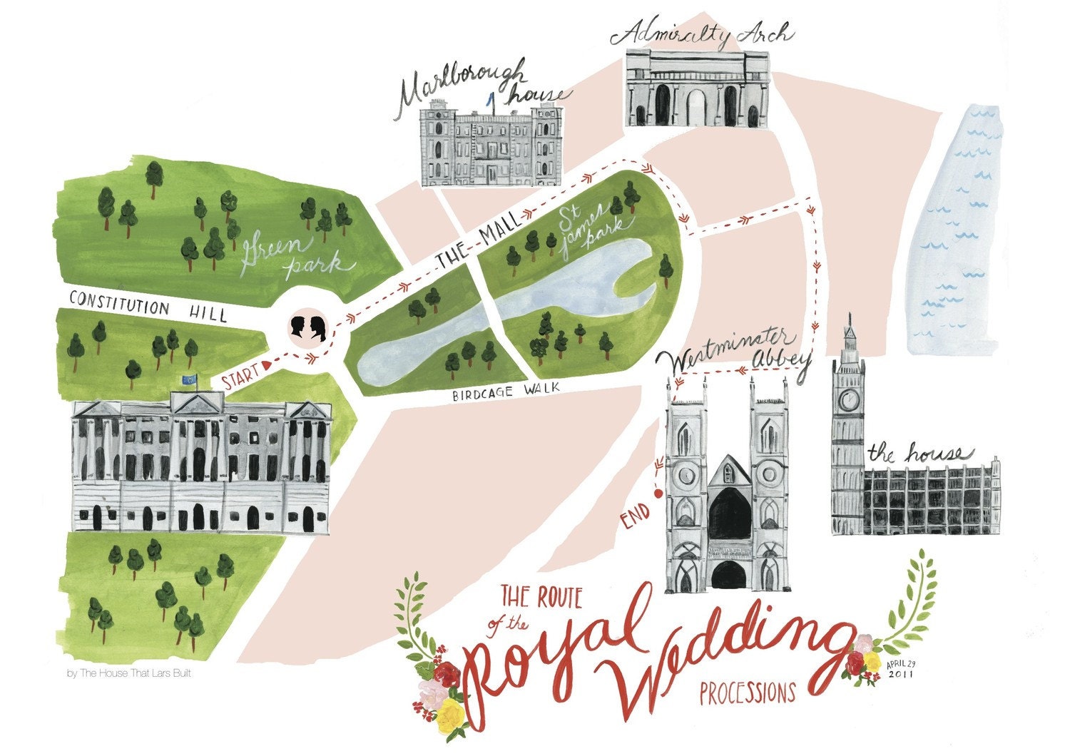 commemorative tote bag of royal wedding procession CLEARANCE