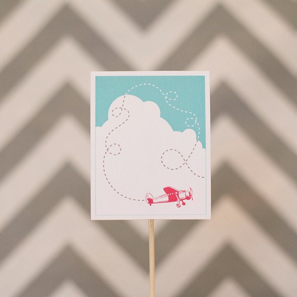 Vintage Airplane Cupcake Topper