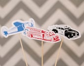 Vintage Vehicles Cupcake Topper