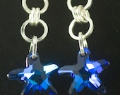Blue star earrings, sterling silver - ABeadInTimeJewelry