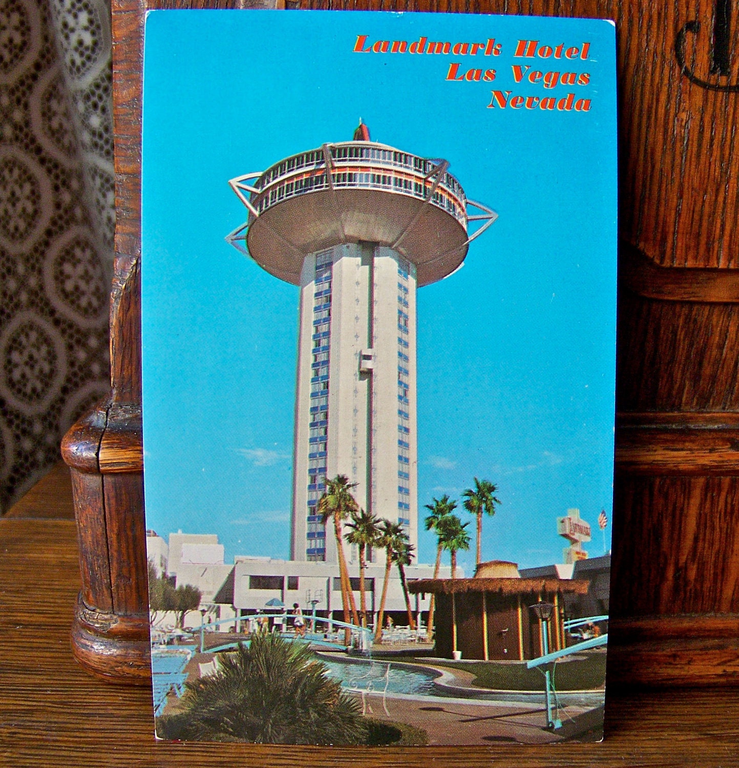 Vintage Las Vegas Postcard Landmark Hotel 1970s