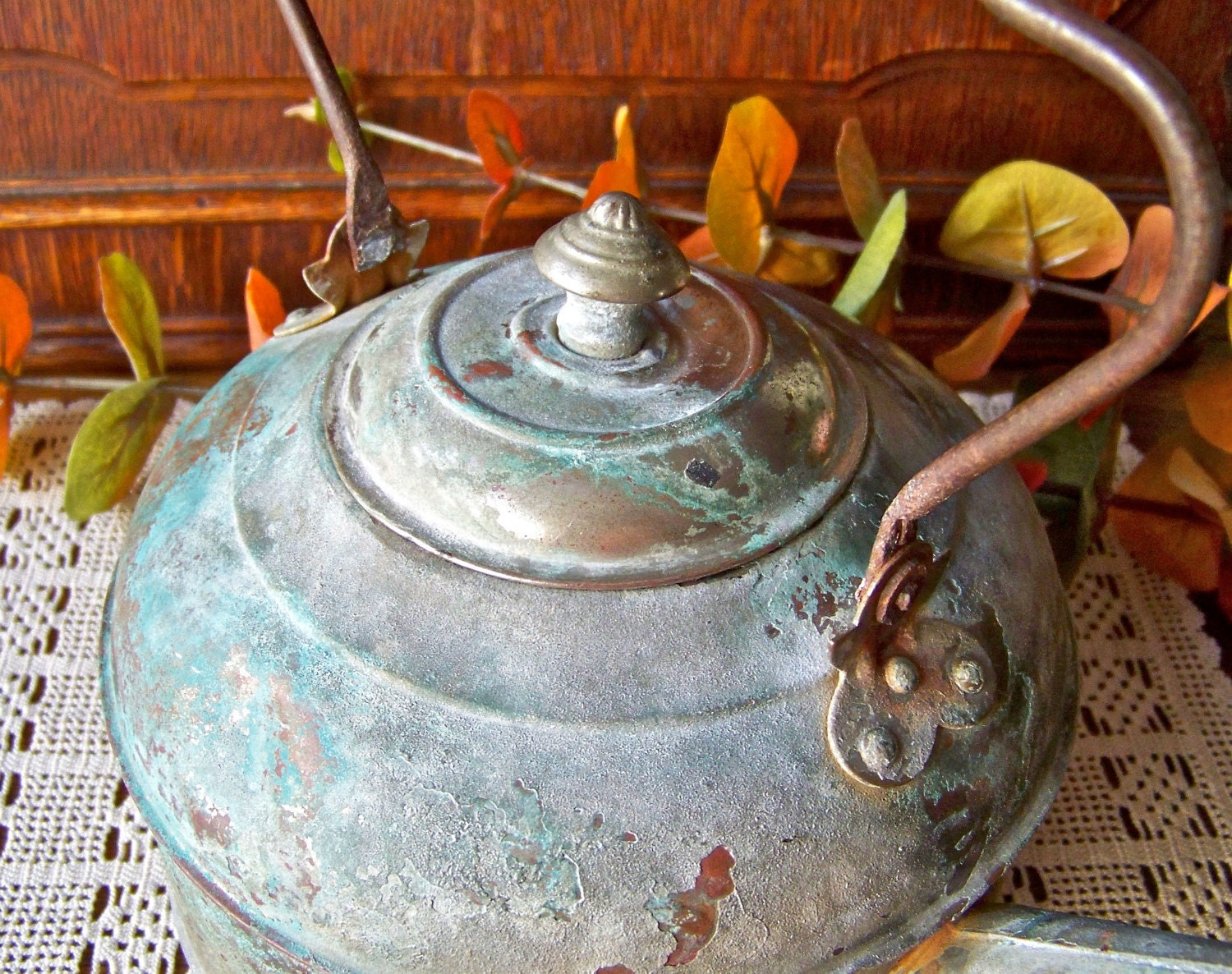 Antique Primitive Copper Teapot