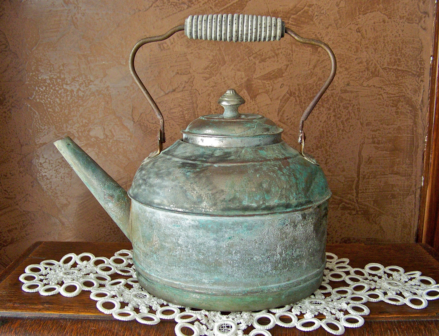 Antique Primitive Copper Teapot