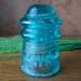 Antique Glass Insulator Turquoise 1893