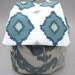 Blue Embroidered Linen and Cotton Backpack