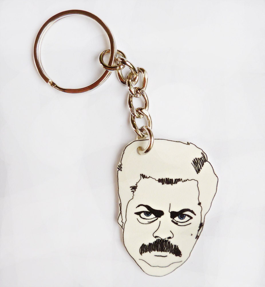 Ron Swanson, Famous quotes Keychains.