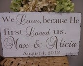 wedding signs Religious Personalized Wedding/Family sign with Bible Verse..