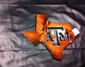 Groomsmen gift Texas with Letter A&M cutout 13 inch Wall Art