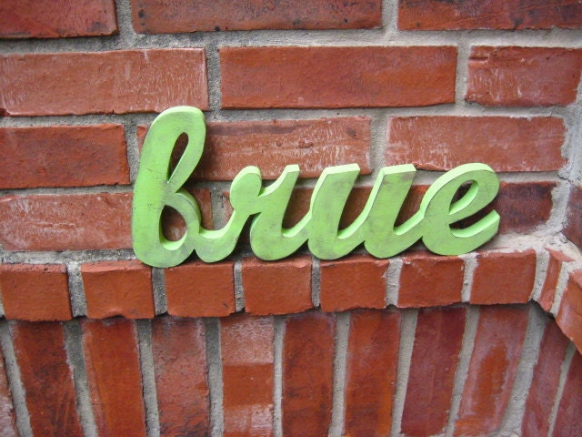 Personalized Typography 4 Letter Word Wall Art Color of Your Choice Vintage Style