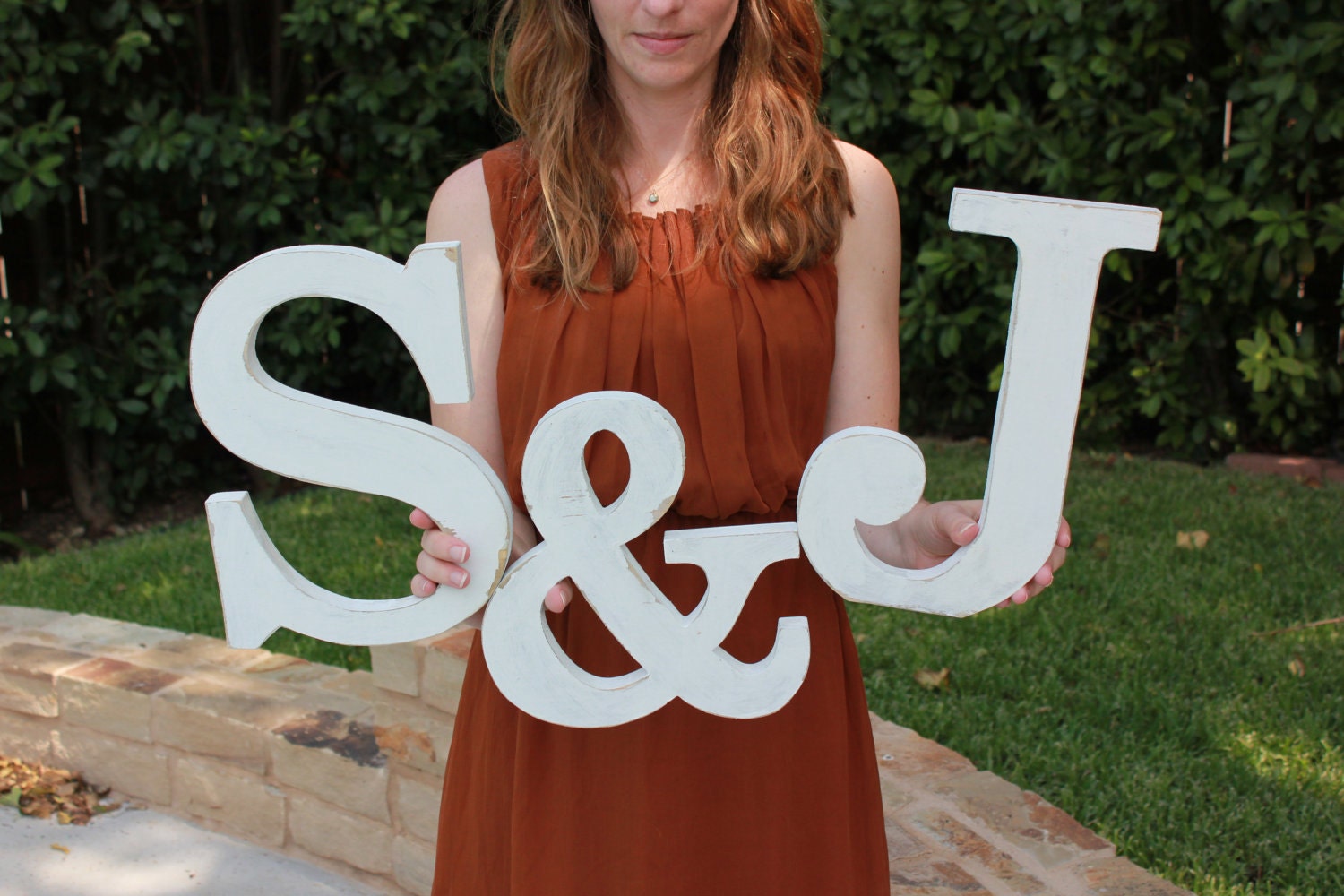 Personalized Typography Painted Mr & Mrs Wedding Decor Set 11 inch Color of Your Choice Vintage Style