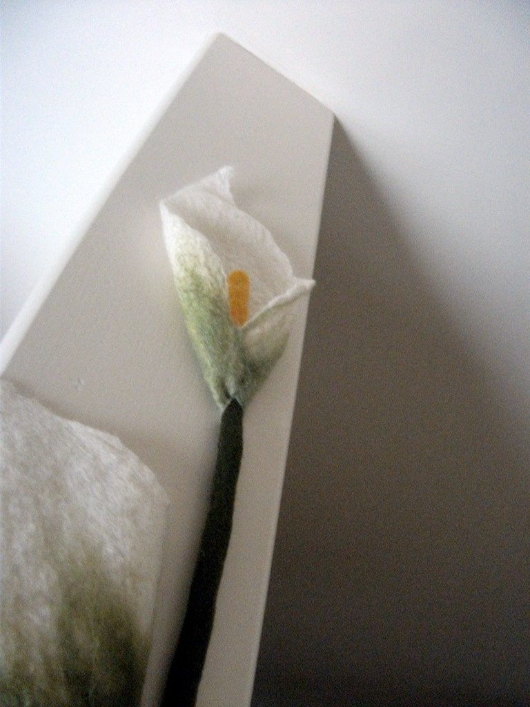 Hand felted Merino wool and silk Calla Lily Flower