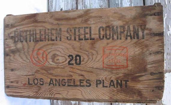 Bethlehem Steel Company Wood Box Old
