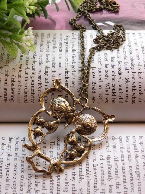 On sales now Pretty retro copper colorful blue eyes owl necklace pendant vintage style