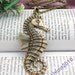 Pretty retro copper big sea horse pendant necklace vintage style