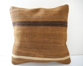 Antique Turkish Kilim Pillow Cover - Hand Embroidered - 16x16 inch