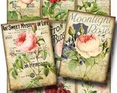 Roses and Romance  Digital Collage Sheet Instant Download for Paper Crafts Cards Tags Original Whimsical Altered Art by Gallery Cat CS77