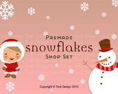 Snowflakes - Premade Etsy Holiday / Winter Banner set Il_170x135
