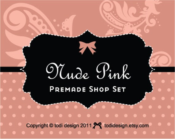 Premade Etsy Shop Banner set - Nude Pink Il_570xn