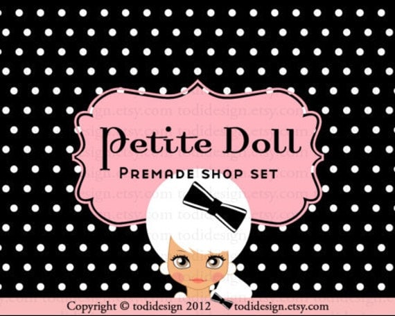Petite Doll - Premade Etsy Shop Banner set Il_570xn