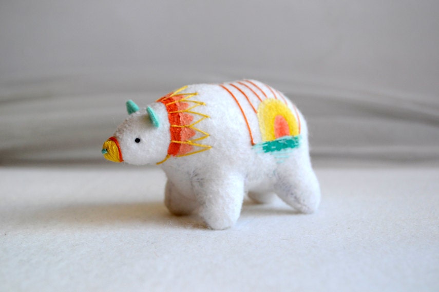 RESERVED : aussie summer spirit bear 2, felt bear soft sculptre by royalmint