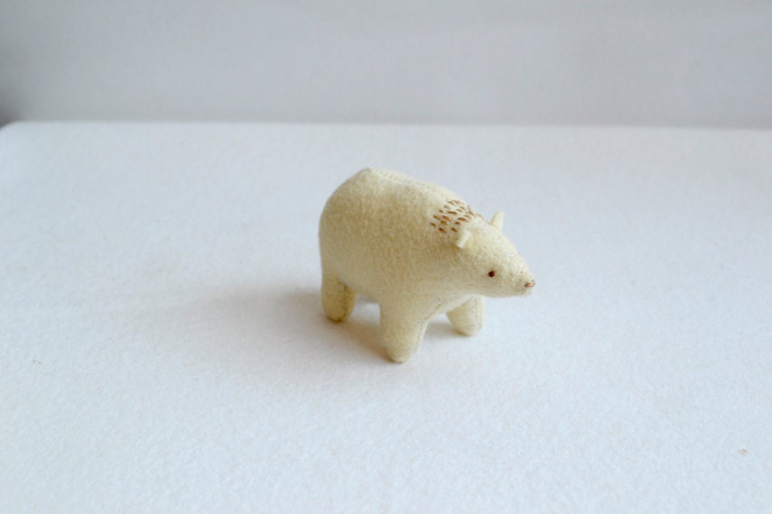 natural spirit bear - felt bear soft sculpture by royalmint