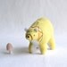big yellow spirit bear - felt plush artist bear