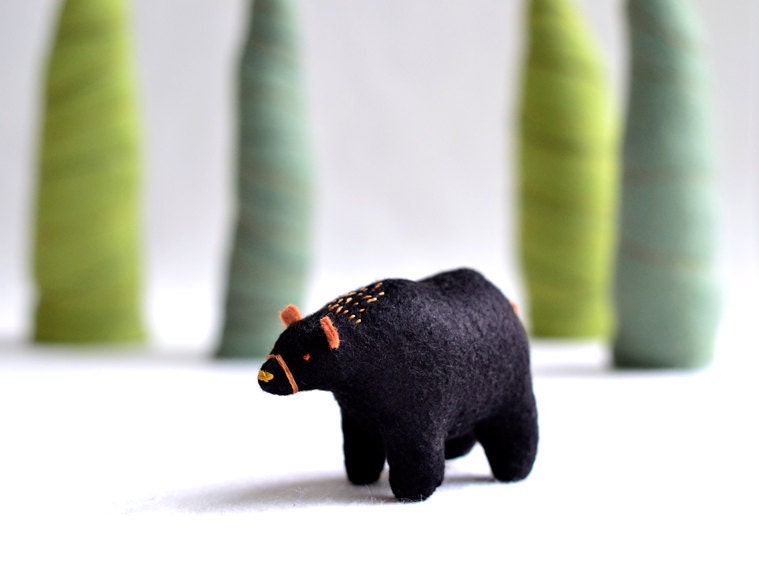 black bear cub - soft sculpture animal