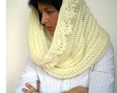 Clear Yellow Flower  Cowl Super Soft Mixed Wool Neckwarmer Woman Cowl