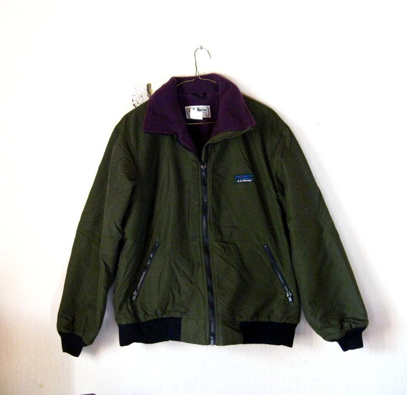 LL Bean Womens Vintage Warm Up Jacket Large