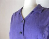 Cotton Sleeveless Vintage Womens Collared Shirt Size Medium